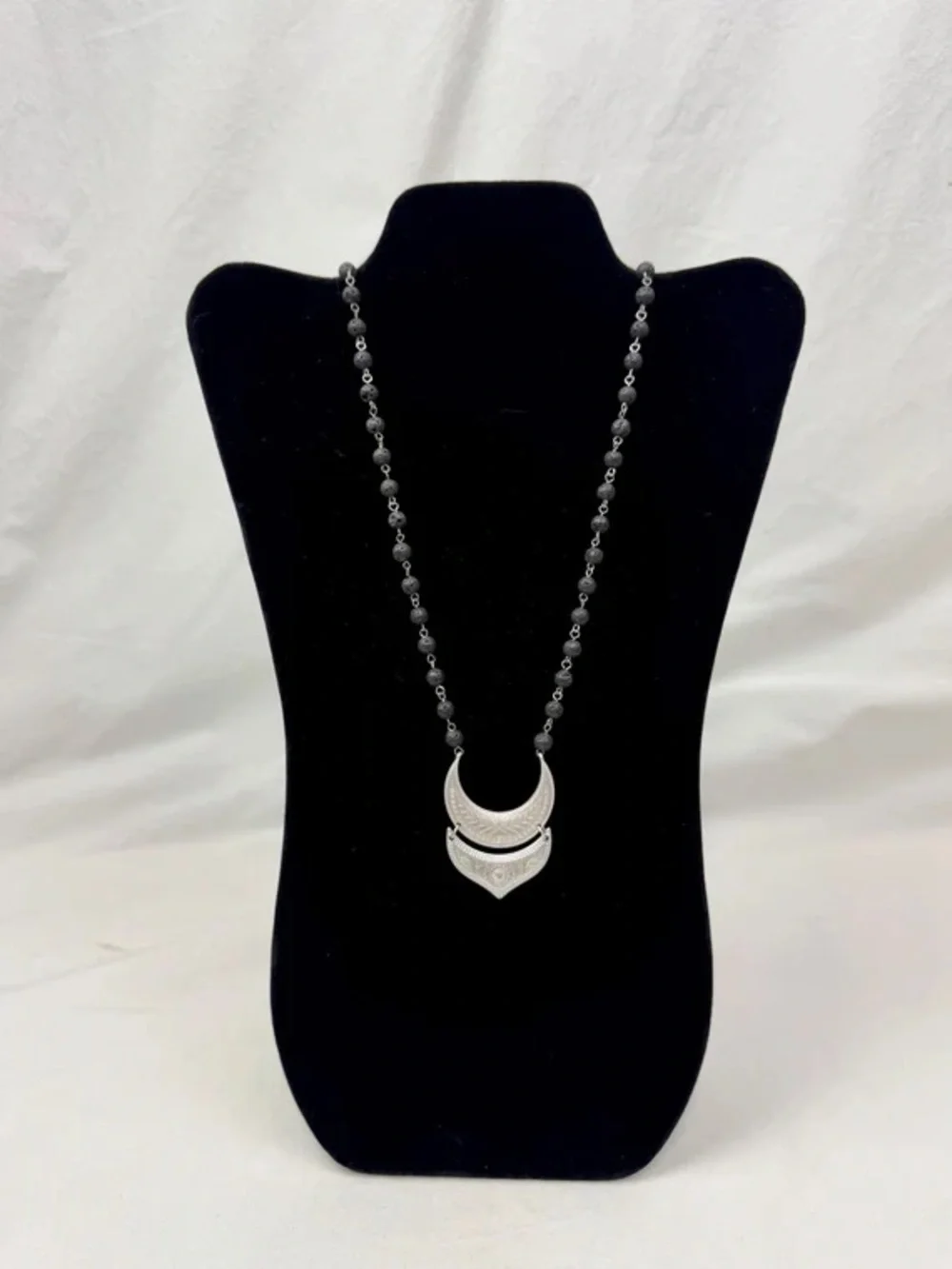 Marlyn Shiff Silver-Tone Crescent Pendant Necklace - Women's Jewelry